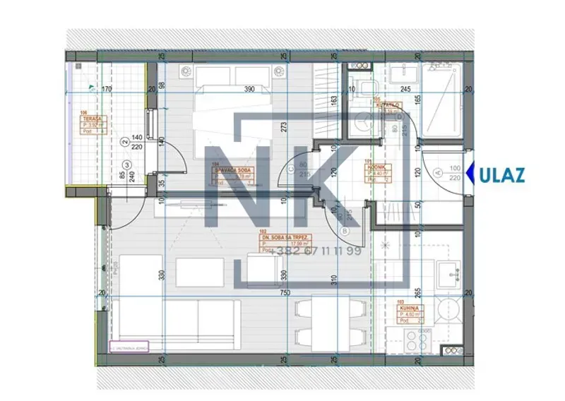 Prodaja, jednosoban stan, 45m², Zabjelo, Podgorica