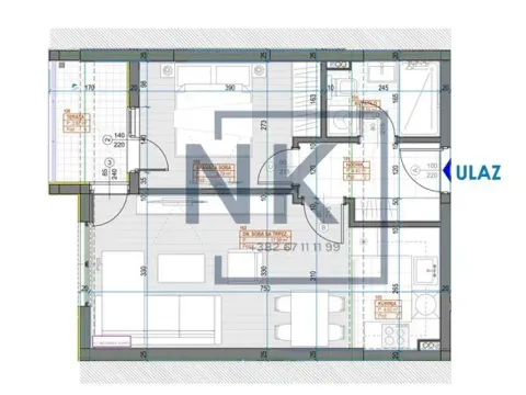 Prodaja, jednosoban stan, 45m², Zabjelo, Podgorica