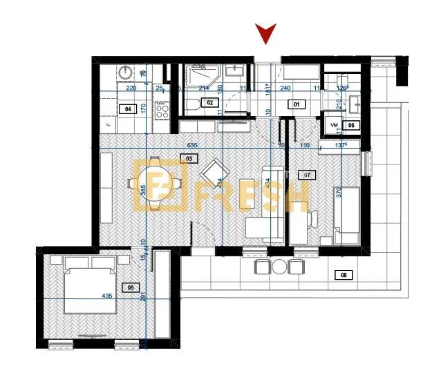 Sale, two bedroom apartment, 70m², Zabjelo, Podgorica