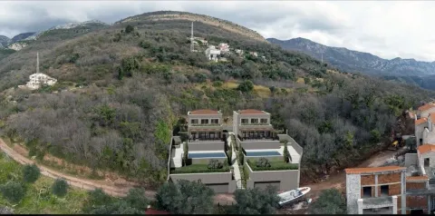 3D vizuelizacija modernih vila sa bazenima na padini brda. - image 9