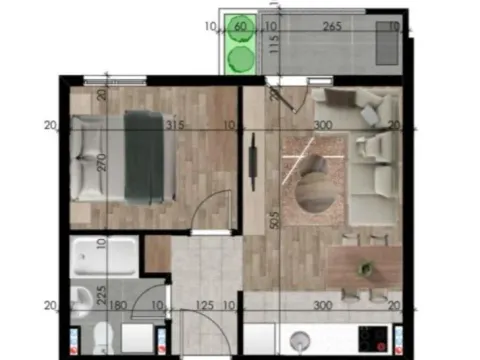 Sale, one bedroom apartment, 34m², Zabjelo, Podgorica