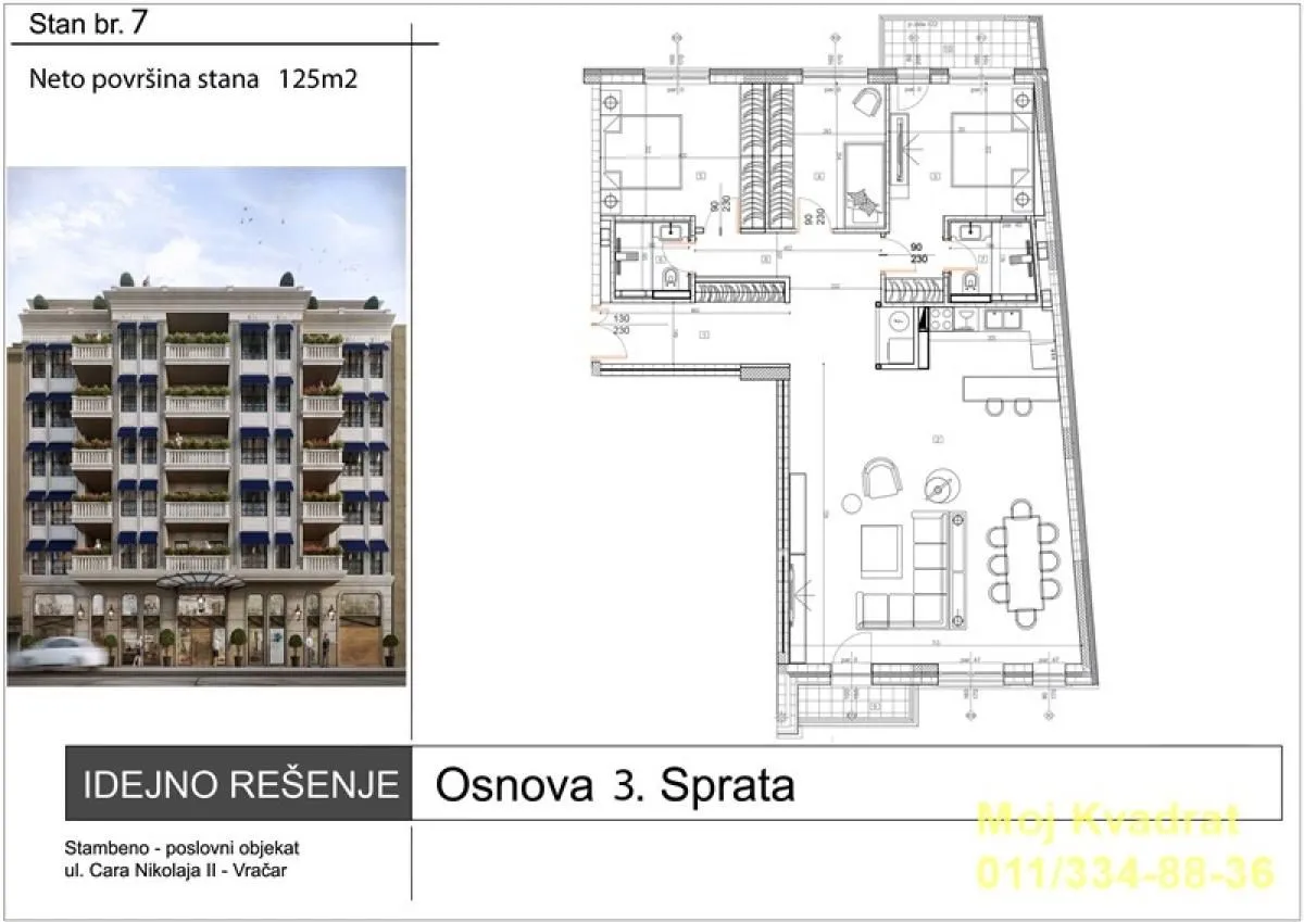 Izdavanje, trosoban stan, 125m², Čubura, Beograd