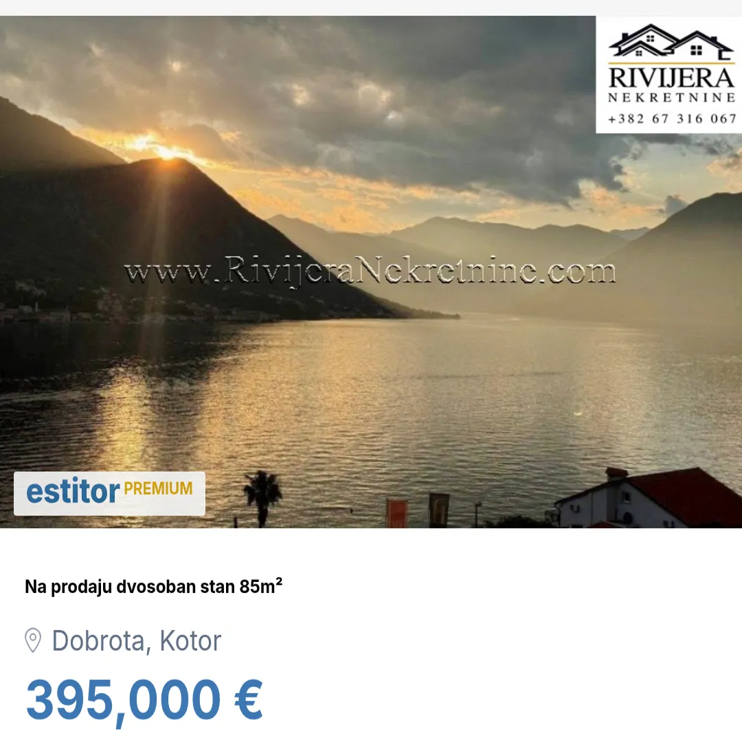 Prodaja, dvosoban stan, 85m², Dobrota, Kotor
