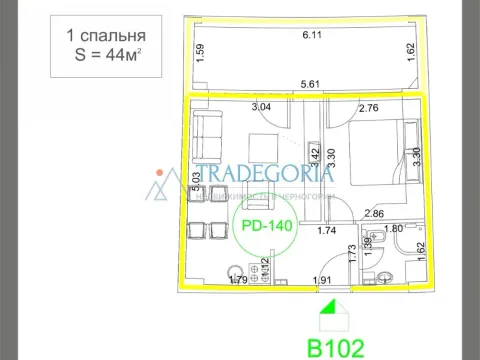 Prodaja, dvosoban stan, 83m², Budva, Crna Gora - image 9