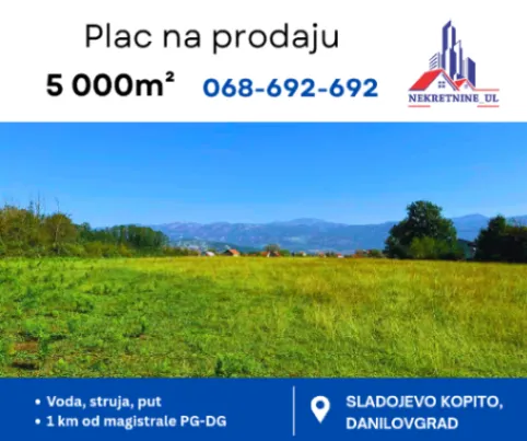 Sale, land lot, 5000m², Sladojevo Kopito, Danilovgrad