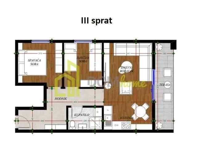 Prodaja, dvosoban stan, 57m², Gorica C, Podgorica