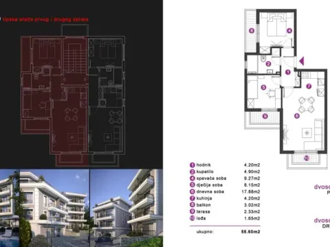 Prodaja, dvosoban stan, 56m², Tivat, Crna Gora - image 4