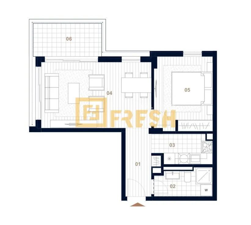 Prodaja, jednosoban stan, 55m², Centar, Budva