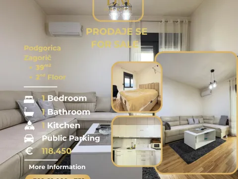 Prodaja, jednosoban stan, 39m², Zagorič, Podgorica - image 1