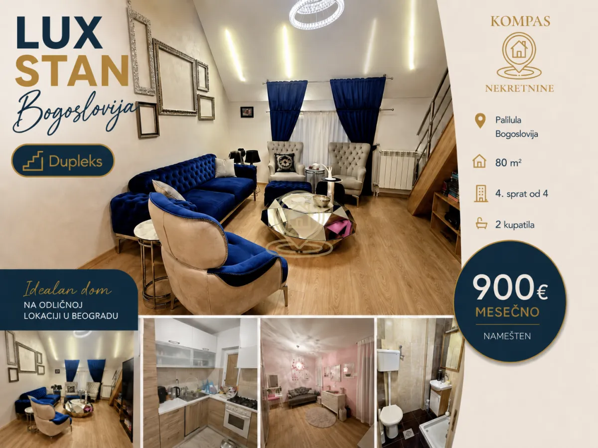 Izdavanje, trosoban stan, 80m², Bogoslovija, Palilula Sve Podlokacije