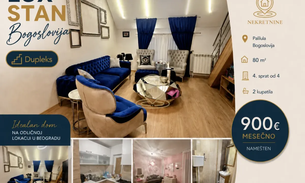 Izdavanje, trosoban stan, 80m², Bogoslovija, Palilula Sve Podlokacije