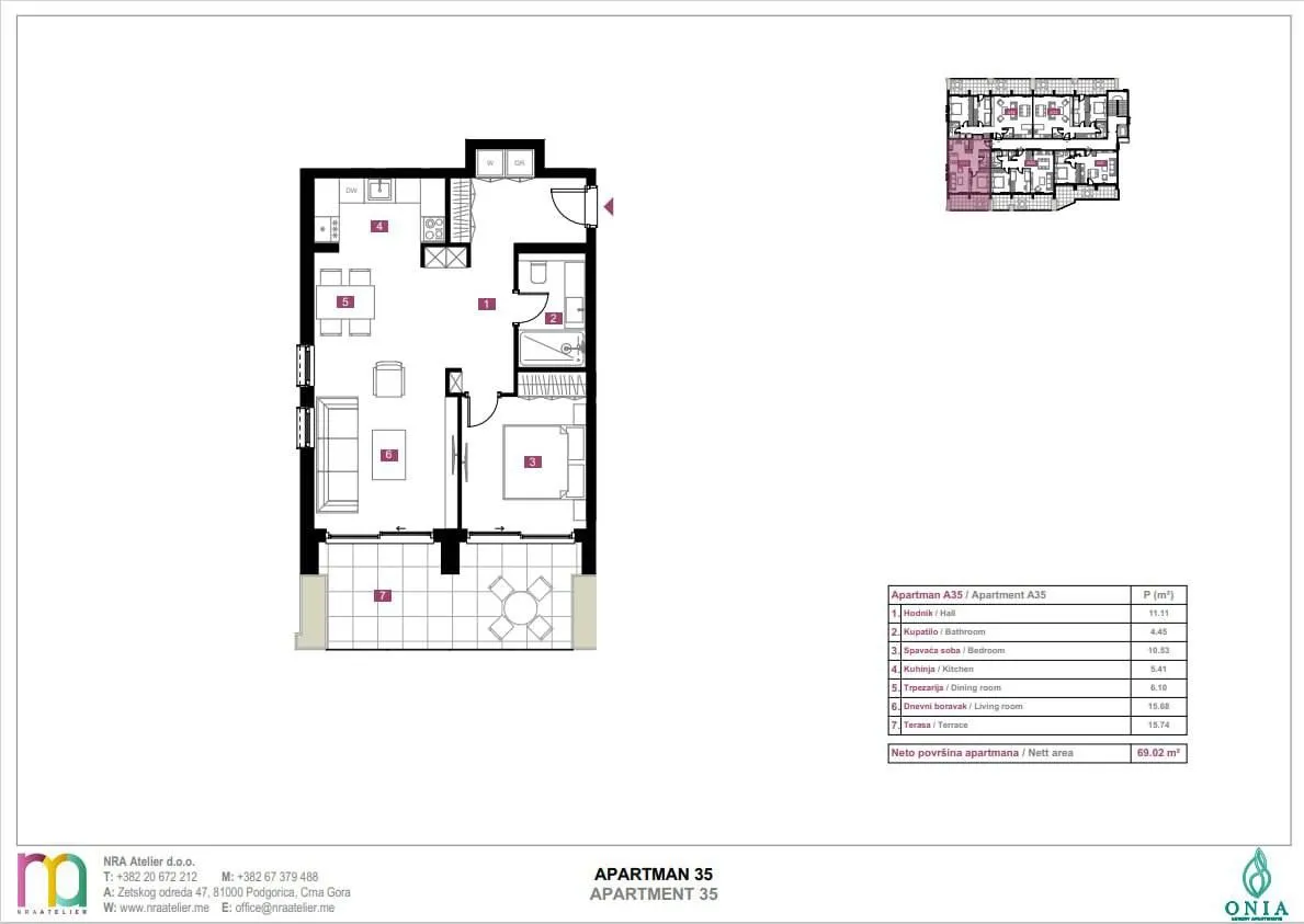 Sale, studio apartment, 70m², Budva, Crna Gora