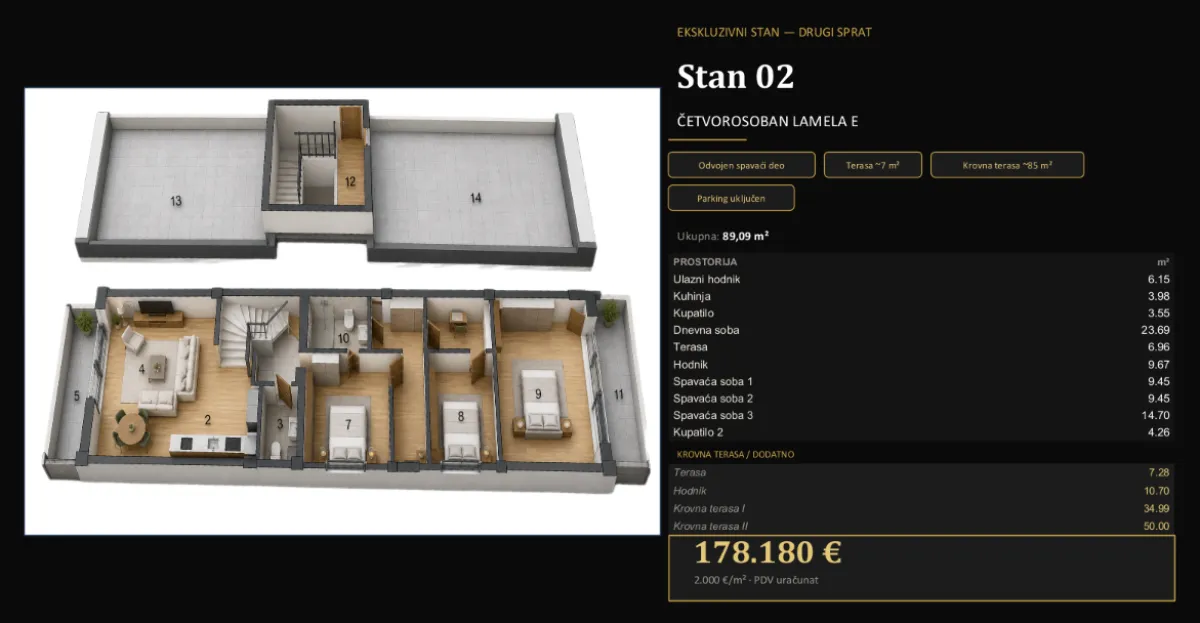 Prodaja, trosoban stan, 72m², Adice, Novi Sad Sve Podlokacije