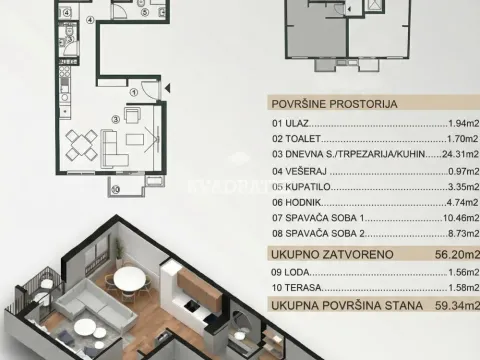 Prodaja, dvosoban stan, 59m², Čukarica, Beograd - image 2