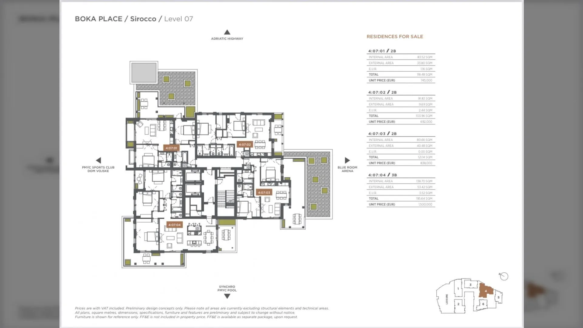 Prodaja, dvosoban stan, 115m², Tivat, Crna Gora