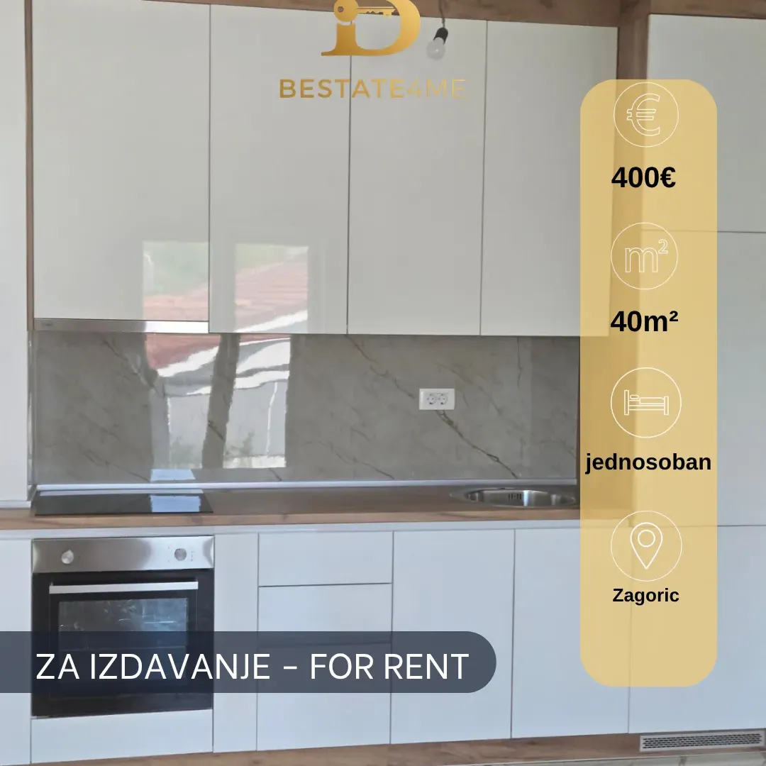 Rent, one bedroom apartment, 40m², Zagorič, Podgorica