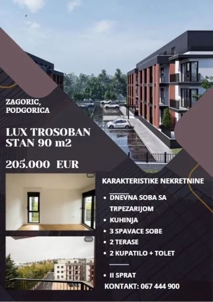 Sale, three bedroom apartment, 90m², Zagorič, Podgorica
