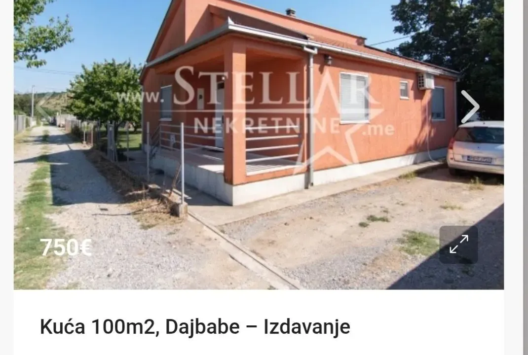 Izdavanje, kuća, 100m², Dajbabe, Podgorica