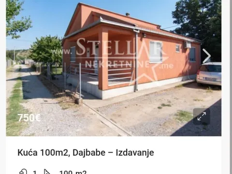 Izdavanje, kuća, 100m², Dajbabe, Podgorica - image 1