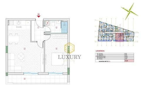 Prodaja, jednosoban stan, 55m², Zabjelo, Podgorica - image 2