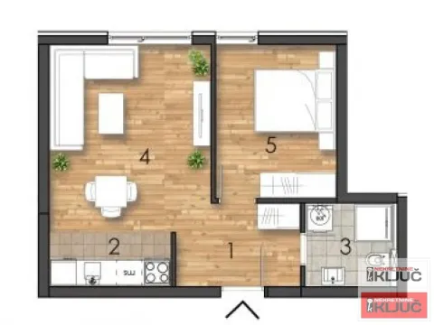 Sale, two bedroom apartment, 41m², Telep, Novi Sad Sve Podlokacije - image 1