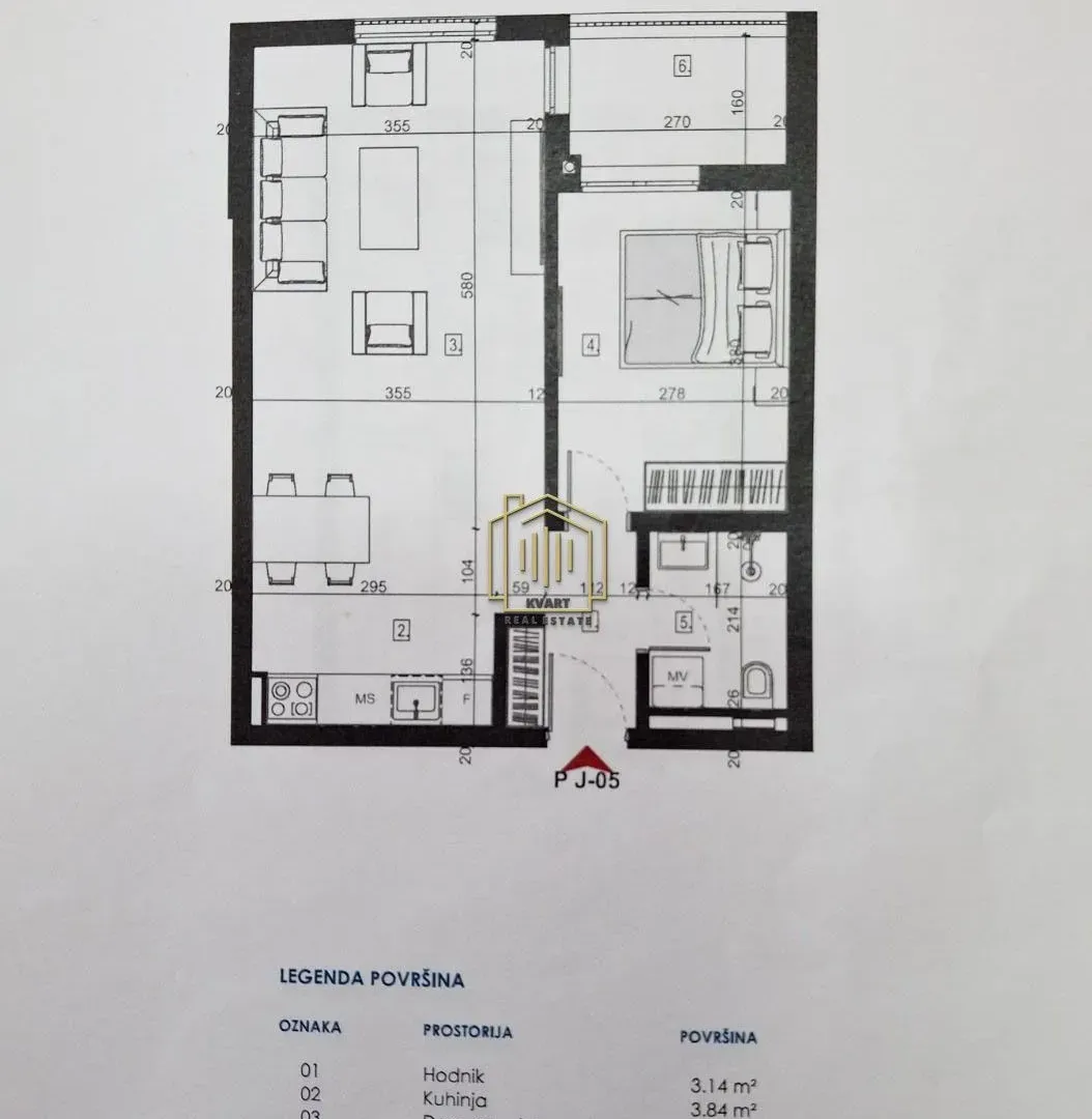 Prodaja, jednosoban stan, 48m², Zabjelo, Podgorica
