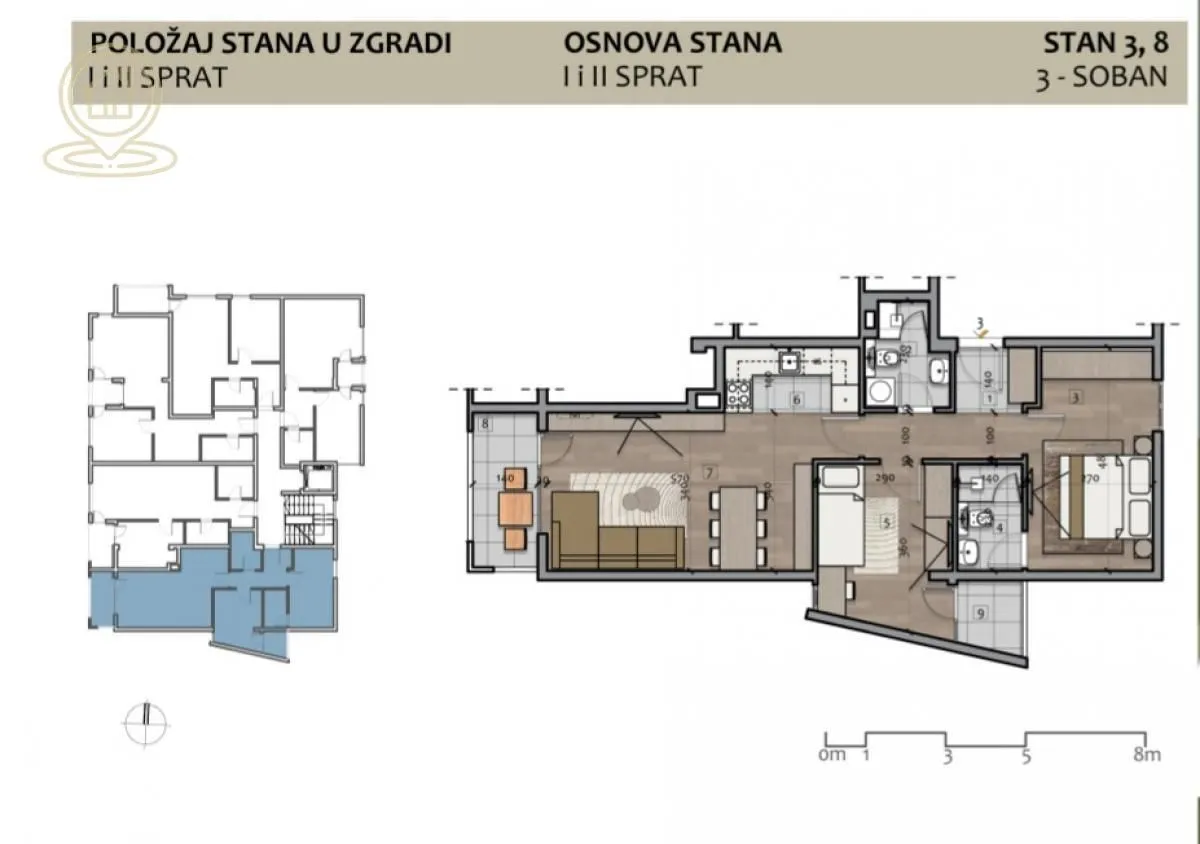 Prodaja, trosoban stan, 65m², Medijana, Niš