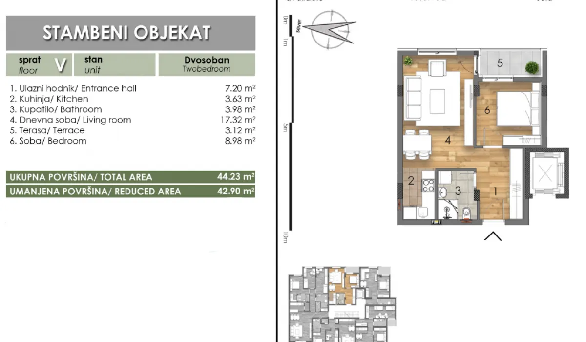 Prodaja, dvosoban stan, 43m², Bulevar Oslobodjenja, Novi Sad Sve Podlokacije