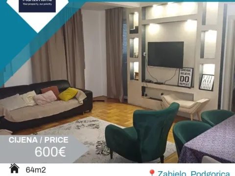Rent, two bedroom apartment, 64m², Zabjelo, Podgorica