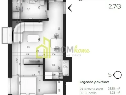 Prodaja, garsonjera, 37m², Tološi, Podgorica - image 2