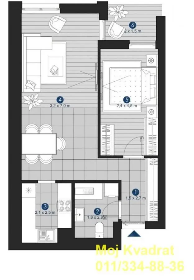 Prodaja, dvosoban stan, 53m², Autokomanda, Voždovac Sve Podlokacije