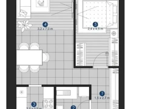 Sale, two bedroom apartment, 53m², Autokomanda, Voždovac Sve Podlokacije