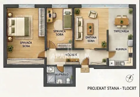 Sale, two bedroom apartment, 55m², Novi Beograd Sve Podlokacije, Beograd - image 13