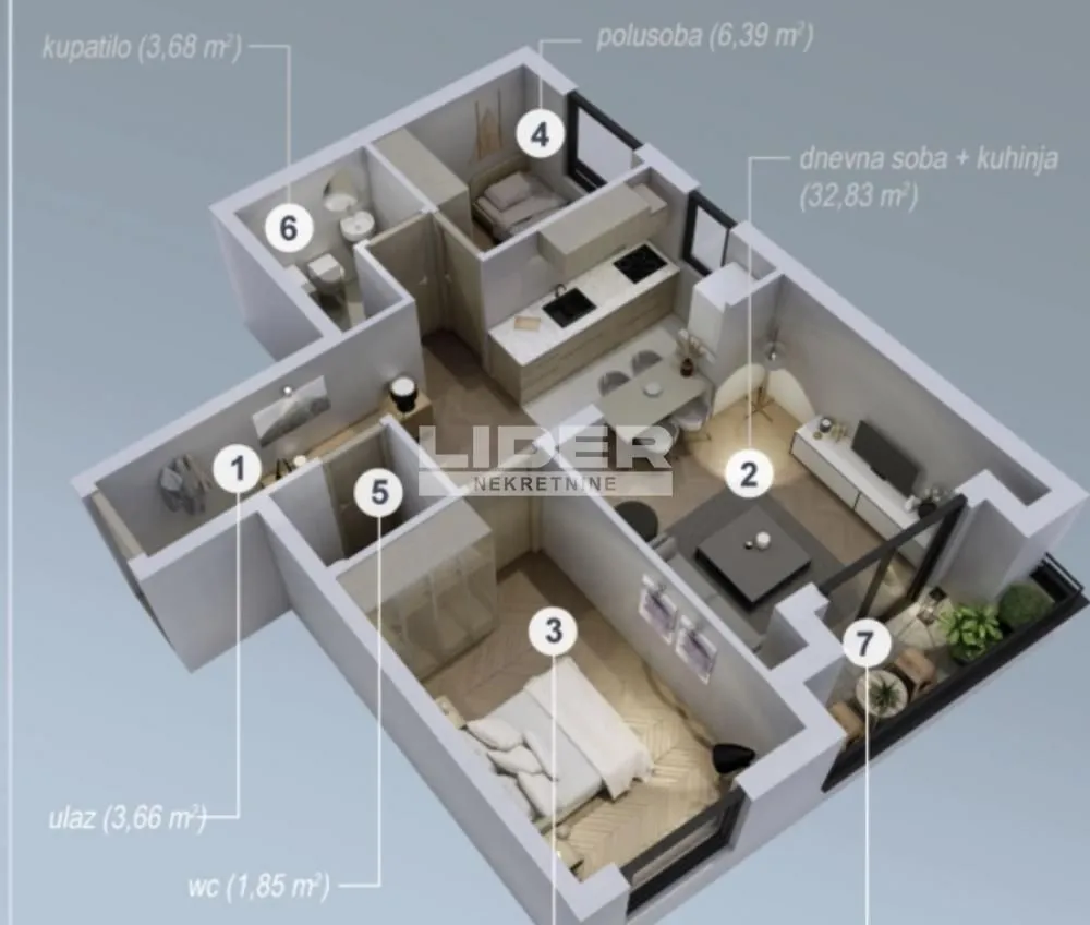 Prodaja, trosoban stan, 68m², Zeleno Brdo, Zvezdara Sve Podlokacije