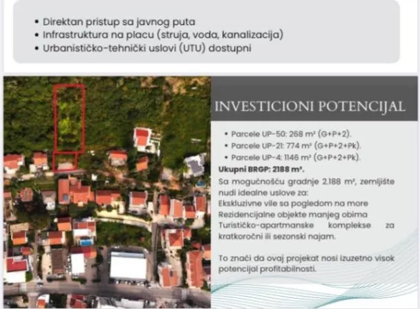 Sale, land lot, 1967m², Podkošljun, Budva