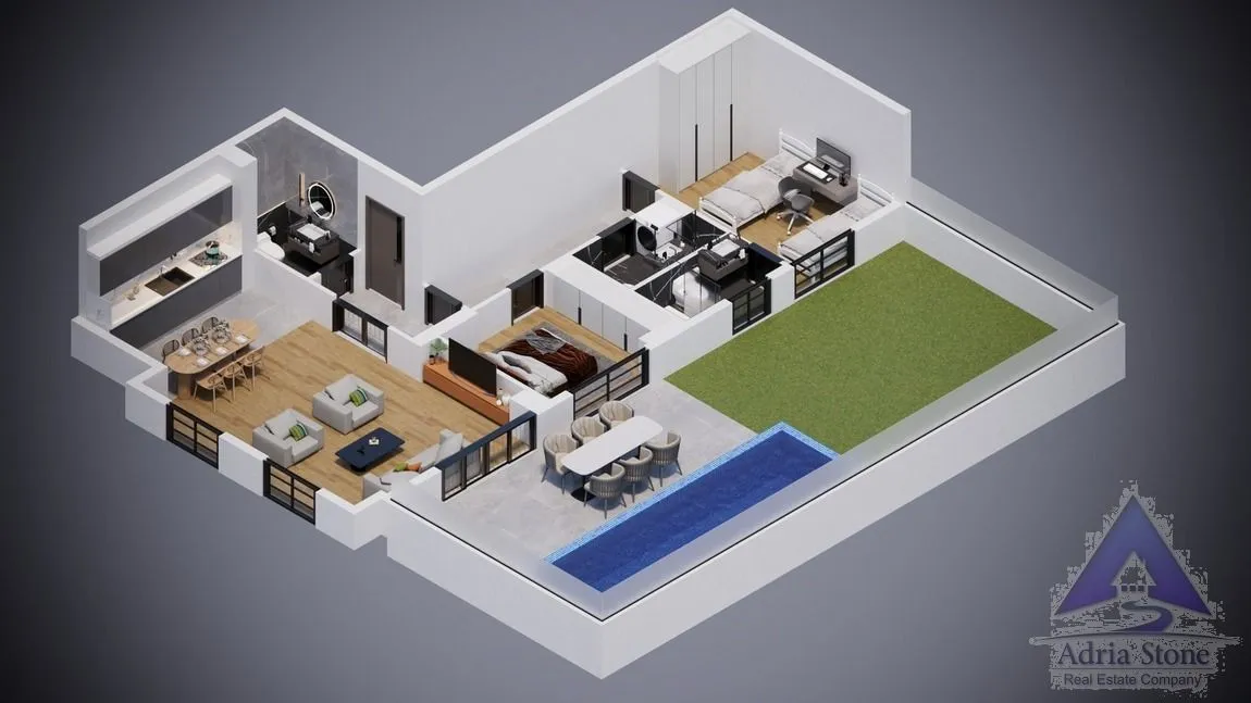 Sale, two bedroom apartment, 90m², Podkošljun, Budva