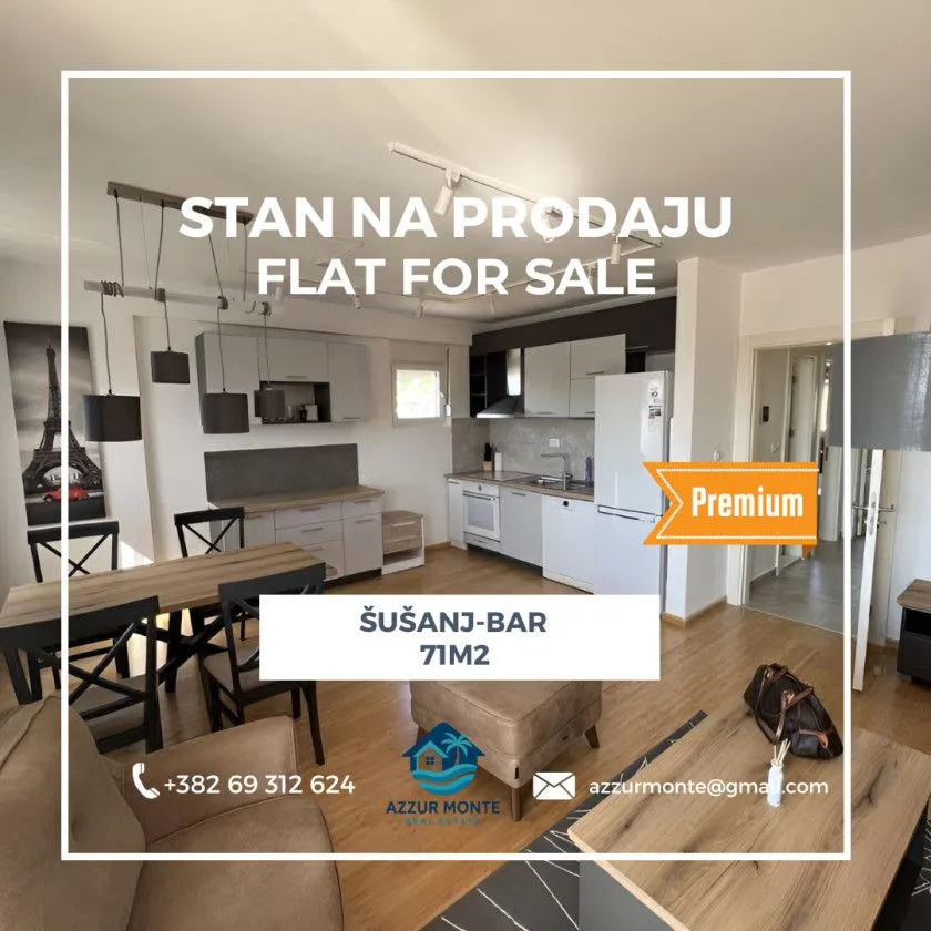 Sale, apartment, 71m², Šušanj, Bar