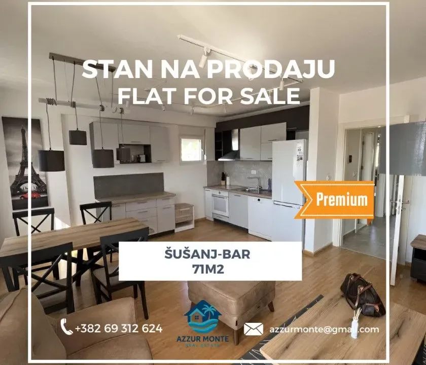 Sale, apartment, 71m², Šušanj, Bar