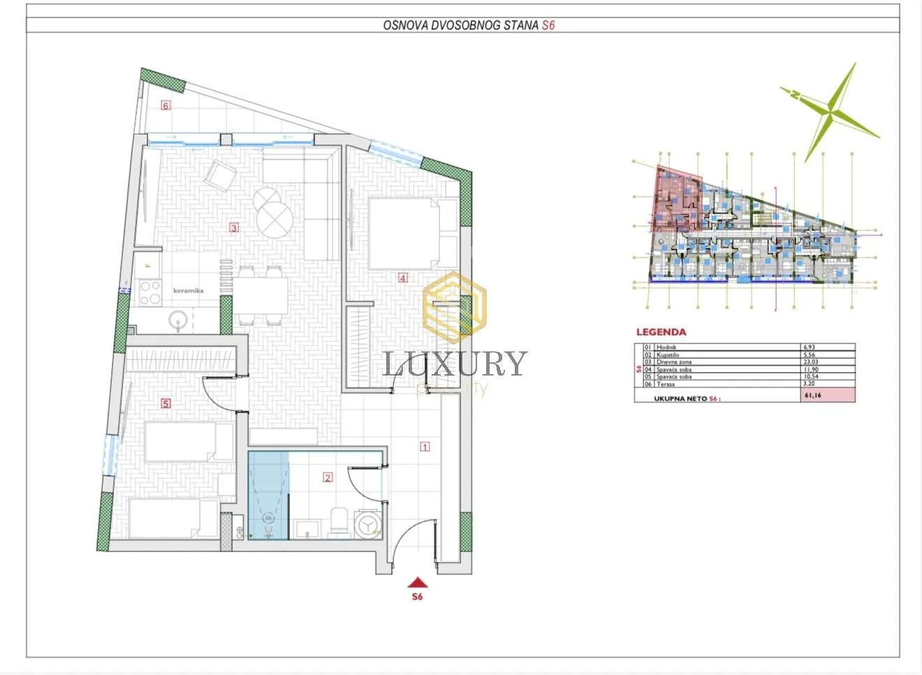 Prodaja, dvosoban stan, 61m², Zabjelo, Podgorica
