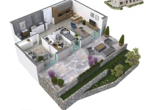 Sale, two bedroom apartment, 104m², Dobrota, Kotor