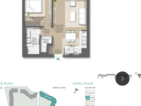 Prodaja, dvosoban stan, 54m², Savski Venac, Beograd