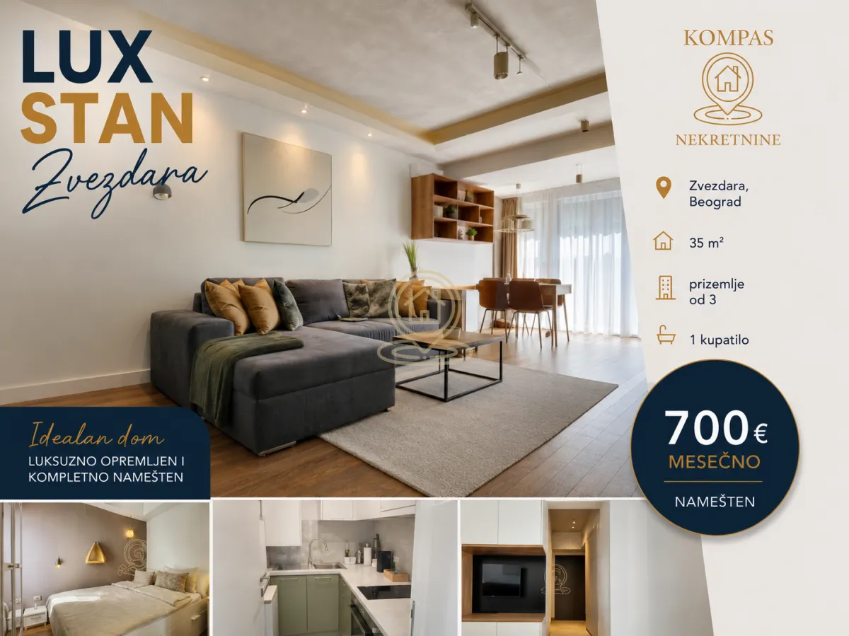 Izdavanje, dvosoban stan, 35m², Kluz, Zvezdara Sve Podlokacije