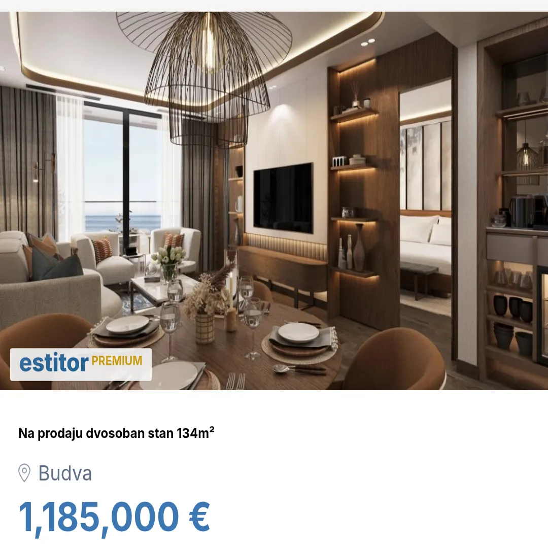 Prodaja, dvosoban stan, 134m², Budva, Crna Gora