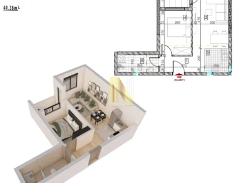 Sale, two bedroom apartment, 40m², Sremska Kamenica, Petrovaradin - image 6