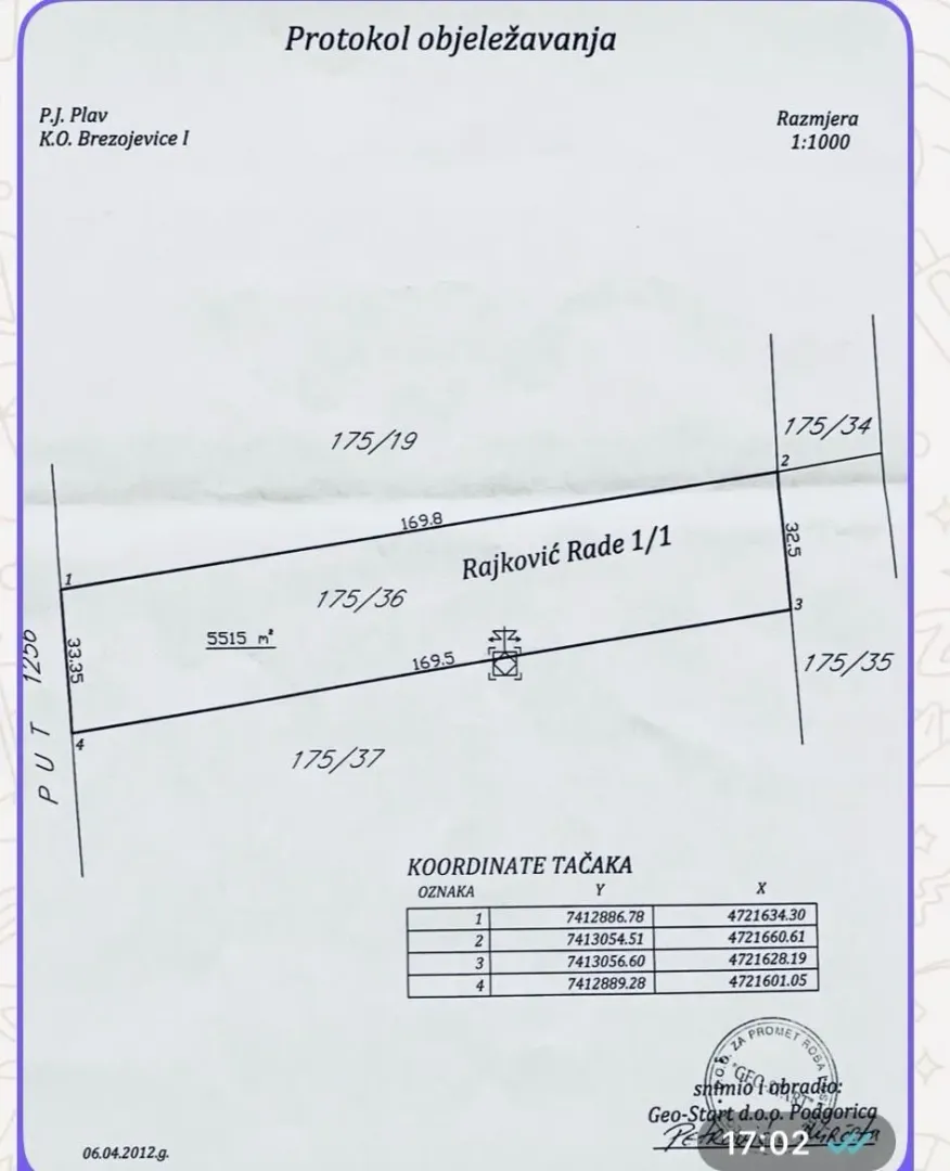 Prodaja, plac, 5515m², Brezojevica, Plav
