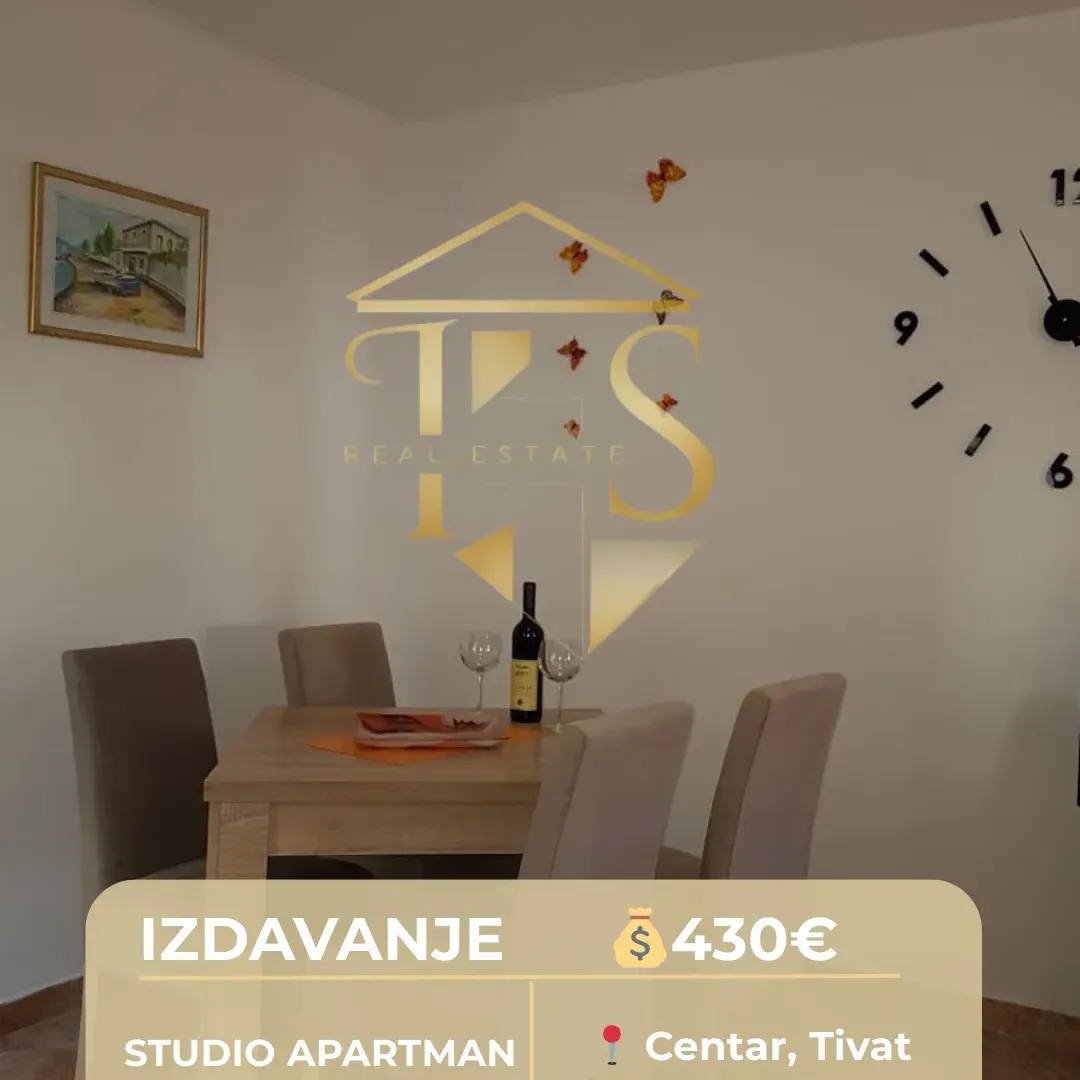 Izdavanje, jednosoban stan, 30m², Centar, Tivat