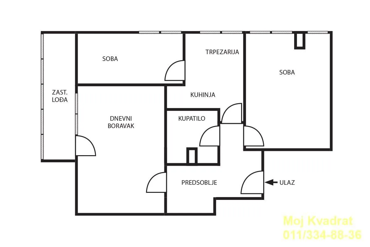 Prodaja, dvosoban stan, 57m², Zvezdara Sve Podlokacije, Beograd