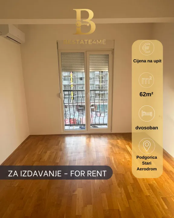 Rent, one bedroom apartment, 62m², Stari Aerodrom, Podgorica