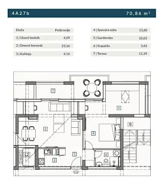 Plan stana sa rasporedom prostorija i kvadraturom. - image 10