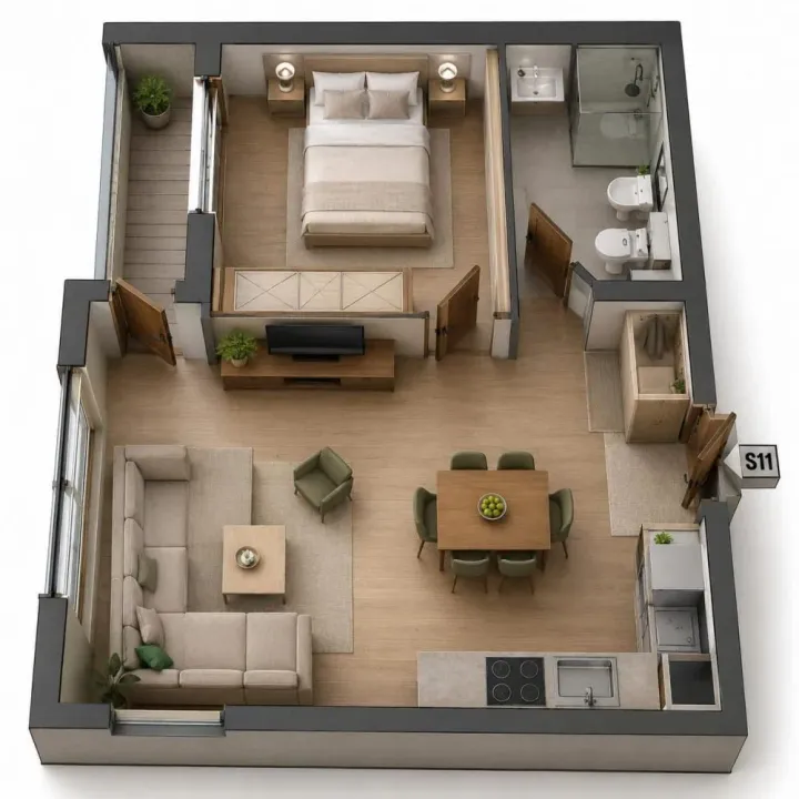 Prodaja, dvosoban stan, 45m², Zemun Meandri, Zemun Sve Podlokacije